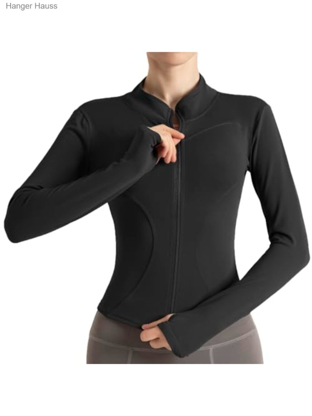 Cropped Full Zip Athletic Track Jacket for Women Lightweight Slim Fit Running